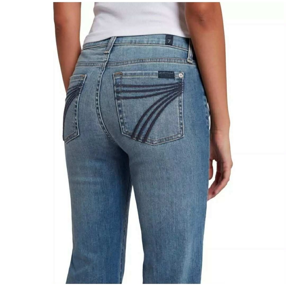 7 For All Mankind Mid Rise Dojo Flare Wide Leg Distressed Authentic Light 29 34 - Picture 2 of 16